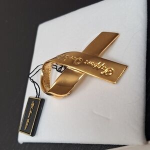 Vintage Butler Fifth Avenue "Support Our Troops" Goldtone Ribbon Pin NEW